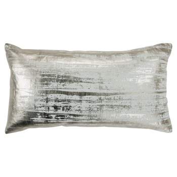 14"x26" Oversized Abstract Polyester Filled Lumbar Throw Pillow - Rizzy Home