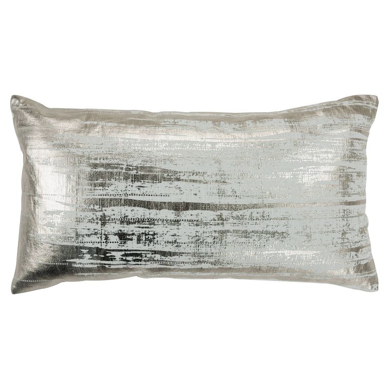 14"x26" Oversized Abstract Polyester Filled Lumbar Throw Pillow - Rizzy Home, 1 of 8