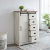 5 Drawer Dresser With Sliding Barn Door, Farmhouse 47" Tall Chest of Drawers, Storage Organizer Dresser for Bedroom Hallway Living Room - 4 of 4