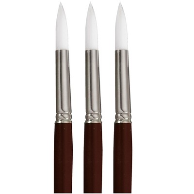 Sax Optimum Synthetic Short Handle Paint Brushes, Round, Size 12, pk of 3