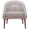 Accent Chair 31.7"H Gray – Linen Upholstered Seat with Walnut Rubberwood Legs by Zuo Modern - 4 of 4