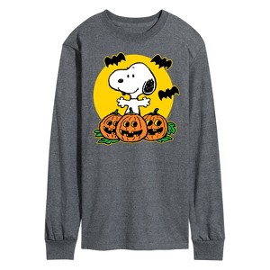 Men's - Peanuts - Snoopy Pumpkin Patch Long Sleeve Graphic T-Shirt - 1 of 4