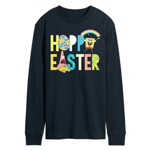 Men's - SpongeBob Squarepants - Hoppy Easter Icons Long Sleeve Graphic T-Shirt - 1 of 4