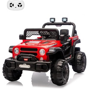 12V Kids Electric Ride-On Truck - Battery-Powered Off-Road Car with Parent Remote, Dual Motors, Wheel Suspension, LED Lights, Storage Space - 1 of 4