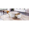 NicBex 32" Round Storage Coffee Table, Modern Accent Center Table with 2 Large Hidden Drawers for Small Living Room - 3 of 4