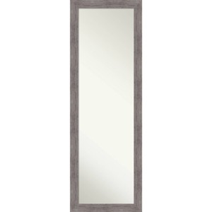 18" x 52" Pinstripe Plank Framed On the Door Mirror Gray - Amanti Art: Modern Rectangle Design, No Assembly, Wall Mountable - 1 of 4
