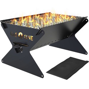 GasOne 15-inch Portable Charcoal Grill  - Foldable BBQ Grill - Camping Grills for Backyard, Bonfire, Patio - Heavy-Duty Portable Fire Pit - 1 of 4