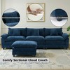 EHMKNP 112" L-Shaped Modular Sectional Sofa – Comfy Cloud Couch with Movable Ottoman, Deep Seat Cushions for Living Room - 3 of 4