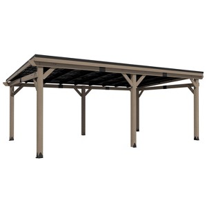 Mondawe 12 ft. x 20 ft. Outdoor Cedar Wooden Hardtop Gazebo with Pitched Galvanized Steel Roof - 1 of 4