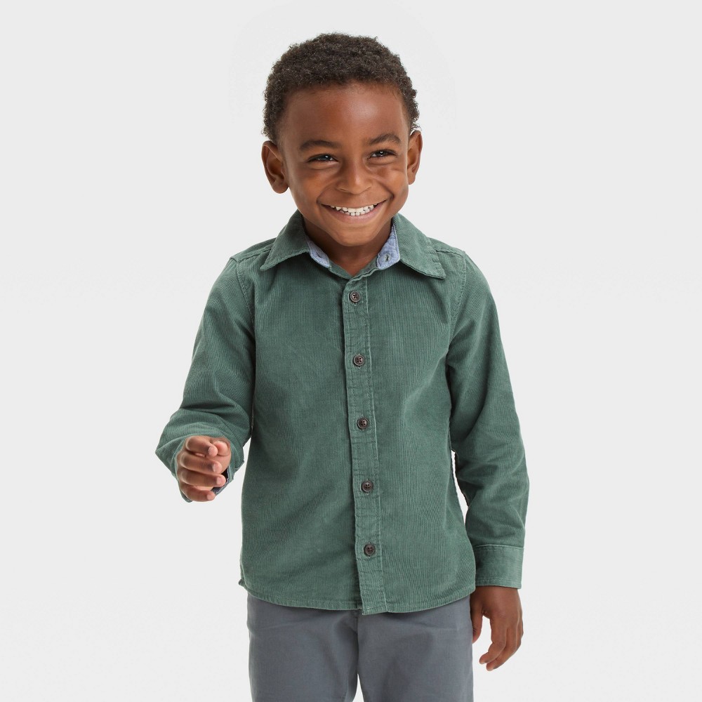 OshKosh Bgosh Toddler Boys Woven Corduroy Long Sleeve Button Down Shirt