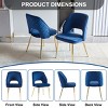 Set of 4 Modern Velvet Dining Chairs with Upholstered Hollow Back and Golden Metal Legs for Dining Room-Baofuwish - 3 of 4