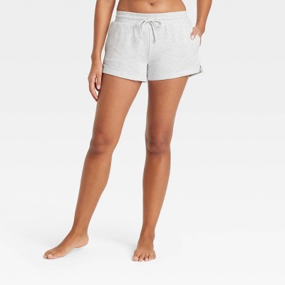 Image of Women's Beautifully Soft Fleece Lounge Shorts - Stars Above™ Light Gray L