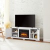Modern Farmhouse TV Stand With 23" Electric Fireplace Heater, Media Entertainment Center For TV Up To 70", Console Table W/Storage Cabinets - 2 of 4