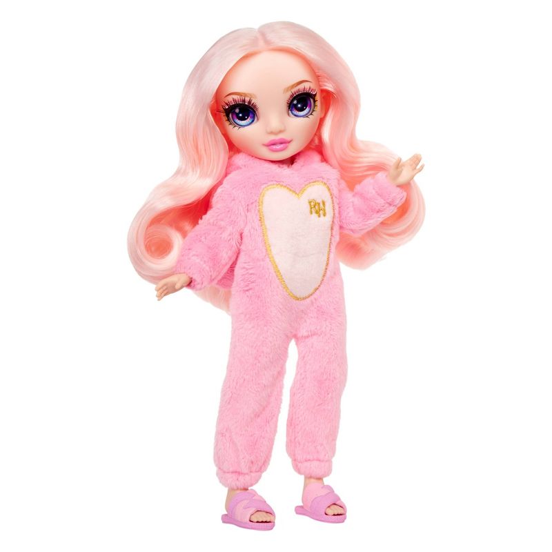 Rainbow High Jr High PJ Party Bella Pink 9&#39;&#39; Posable Doll with Soft One Piece Pajama, Slippers, Play Accessories, 4 of 11