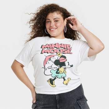 Women's Disney Minnie Mouse Retro Short Sleeve Graphic T-Shirt - White
