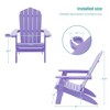 Sonkuki Patio Outdoor Folding Plastic Wood Adirondack Chair, Weather Resistant for Lawn, deck and Backyard - 3 of 4