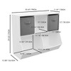 ODK Bookshelf for Kids, 4 Cube Toy Storage Organizer Toddler Bookshelf Bookcase Book Shelves for Kids Room, Playroom and Kindergarten White-Gray - 3 of 4