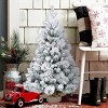 Hrinhom 3FT Flocked Christmas Tree,Small Snowy Holiday Tree with Pine Cones,Red Berries - 2 of 4