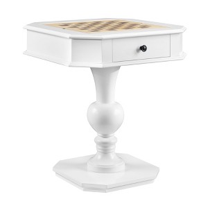 VYNXARIA Galini White Finish Game Table - 1 of 4