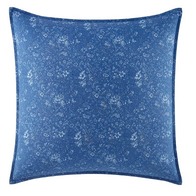 King Blue Cotton Reversible Floral Comforter Set