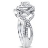 Pompeii3 1 CT Diamond Intertwined Engagement Matching Wedding Ring Set 10K White Gold - 2 of 4