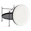 Kate and Laurel Nira Round Metal Coffee Table, 26" Diameter, White and Black - 3 of 4