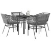 vidaXL Garden Dining Set Grey, Black, Light Grey - 2 of 4