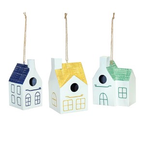 Assorted Ceramic Bird House Decorations – Hanging Garden Set of 3 by Melrose - 1 of 4