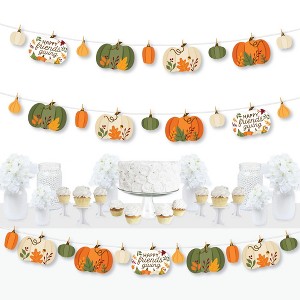 Big Dot of Happiness Fall Friends Thanksgiving - Friendsgiving Party DIY Decorations - Clothespin Garland Banner - 44 Pieces - 1 of 4