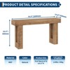 63 Inch Farmhouse Console Table, Wooden Rectangular Sofa Table Behind Couch, Rustic Console for Entryway, Hallway, Living Room, Natural - 2 of 4