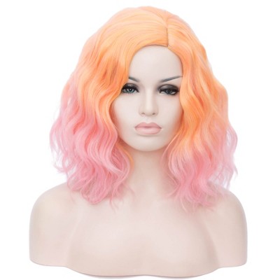 Unique Bargains Women's Curly Medium Long Hair  Wigs 16" with Wig Cap