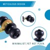 Black Privacy Door Knob for Bedroom and Bathroom fits 1 3/8 to 1 3/4 inch doors easy to install reversible for left or right handed use - 3 of 4