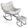 GustoWave Modern Papasan Rocking Chair, Outdoor Rocker Recliner Chair with Metal Frame and Thick Cushion, Outdoor Patio Lounge Chair - 4 of 4
