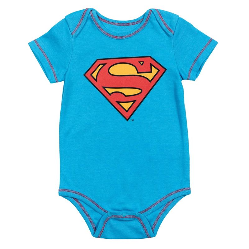 DC Comics Justice League The Flash Superman Batman Baby 3 Pack Bodysuits Newborn to Infant , 2 of 8