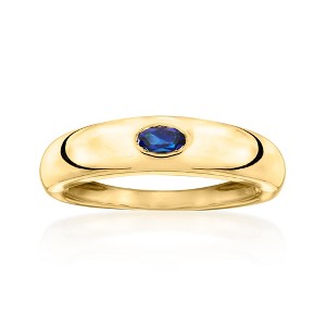 Pure Collection by Ross-Simons 0.30 Carat Oval Lab-Grown Sapphire Ring in 18kt Gold Vermeil Size 8 - 1 of 4