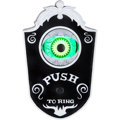 Gemmy Animated Decor Doorbell Eyeball Black & White (Green), black