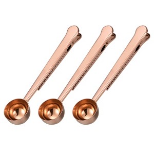 Unique Bargains Stainless Steel with Clip 2 in 1 Coffee Measuring Spoon 3 Pcs - 1 of 4