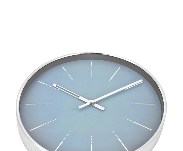 10 Blue And Brushed Nickel Wall Clock Project 62 153 Buy Online In Montenegro At Montenegro Desertcart Com Productid 136725488