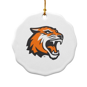 Rochester Institute of Technology Primary Logo Porcelain Scalloped Holiday Christmas Tree Ornament  2.8" (7.1 cm) - 1 of 4