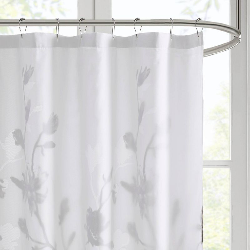 Anise Floral Printed Burnout Shower Curtain, 3 of 5