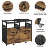 Yaheetech Modern Industrial Rolling Office Filing Cabinets with Upper Baffles, Rustic Brown - 4 of 4