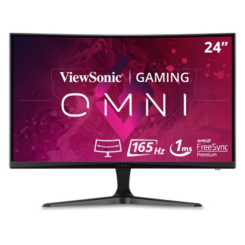 Viewsonic Omni Vx2418c 24 Inch 1080p 1ms 165hz Curved Gaming Monitor With  Amd Freesync Premium, Eye Care, Hdmi And Displayport : Target