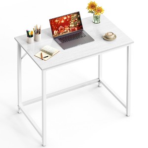 Computer Desk Gaming Home Office Desk for Small Spaces Modern Style Metal Frame Maple White - VASAGLE - 1 of 4