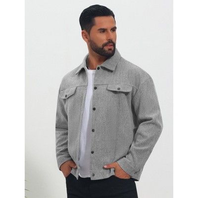Мужские куртки INSPIRE CHIC Men's Casual Lapel Button Long Sleeves Trucker Jacket Small Khaki — фото 4
