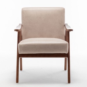 NicBex Accent Chair Mid-Century Modern Armchair with Wood Frame & Soft Cushion Lounge Wingback Chair for Bedroom,Living Room - 1 of 4