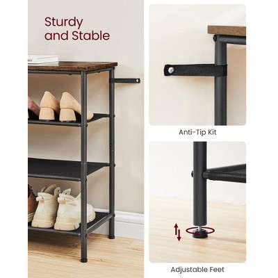 VASAGLE Shoe Rack 4 Tier Shoe Storage Rack for 15-18 Pairs of Shoes ...