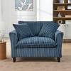 Oversized Corduroy Lazy Sofa Chair, Single Armchair with Backrest, 46.5''W Lounge Chair for Living Room Bedroom-3irtyhousy - 2 of 4