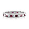 Pompeii3 1 1/2ct Ruby & Diamond Eternity Ring 14K White Gold - 3 of 4