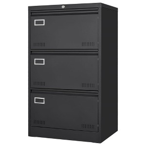 3 Drawer Lateral File Cabinet, Metal Lockable File Cabinet With Lock For Legal/Letter/A4/F4, Locking Filing Cabinet With Anti Tipping Function - 1 of 4