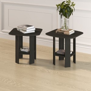 HOMLUX 1/2 Pack Bedside Nightstand End Sofa Table w/ Drawer & Open Shelf for Living Room - 1 of 4